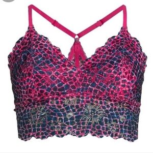 No Boundaries Pink and Blue Lace Bralette